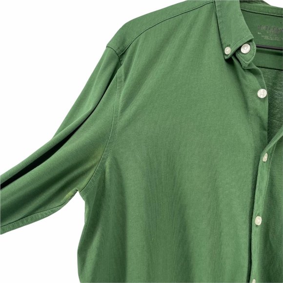 Untuckit green knit long sleeve button down top M - Picture 6 of 12